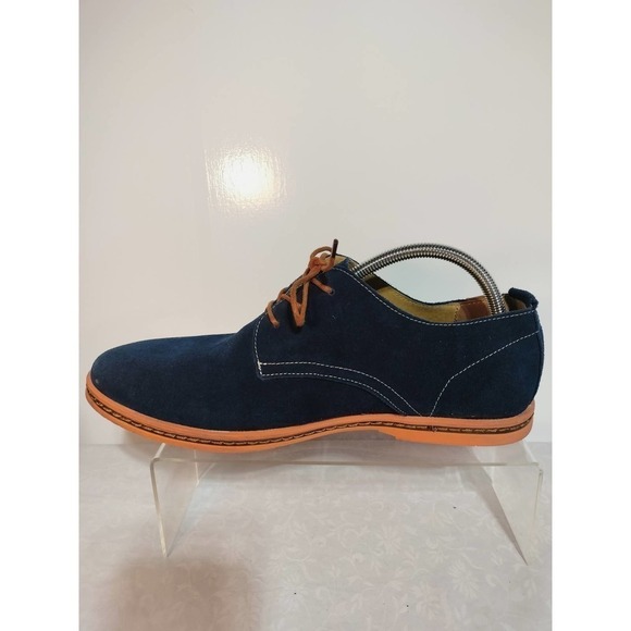 Dadawen blue suede oxford shoes with brown laces men size 13 EU size 47 - Picture 2 of 10